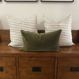Gray and White Ticking Cloth Pillow Covers (pair)